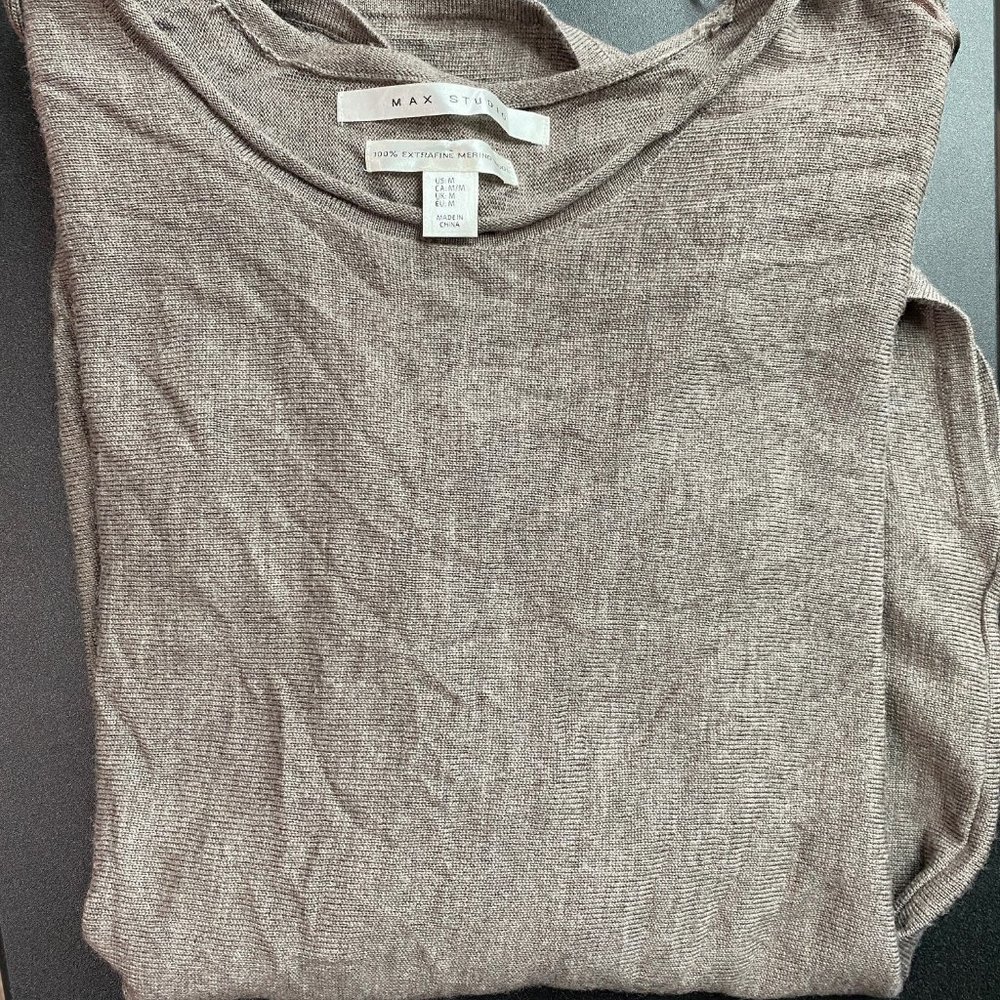 ☆*:.｡.100% Merino Wool Brown Grey Sweater.｡.:*☆